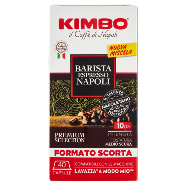 Kimbo Barista Espresso Napoli Capsule Compatibili con le Macchine Lavazza A Modo Mio* 40 x 7,5 g