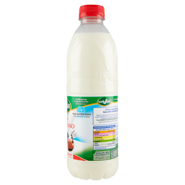 treValli Latte Parzialmente Scremato Pastorizzato a Temperatura Elevata 1000 ml