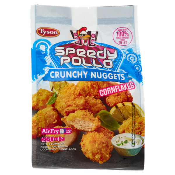 Speedy Pollo Crunchy Nuggets Cornflakes Cotti e Surgelati 220 g