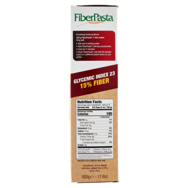 FiberPasta Basso Indice Glicemico 23 Penne 500 g