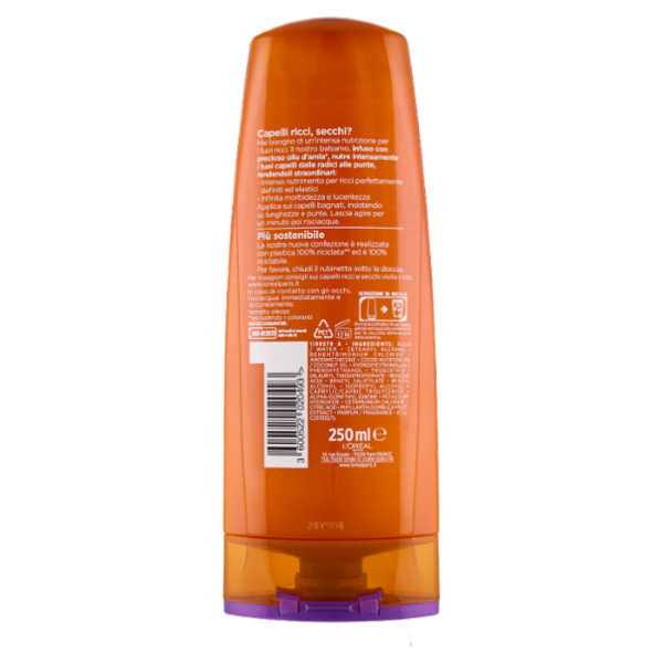 Elvive Olio Straordinario d'Amla Balsamo Ricci Sublimi, per Capelli Ricci e Secchi, 250 ml