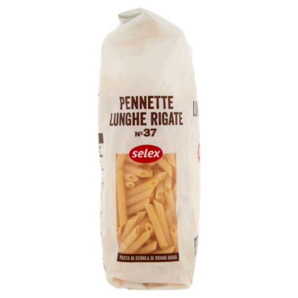 Selex Pasta di Semola Trafilata al Bronzo Pennette Lunghe Rigate 500 g