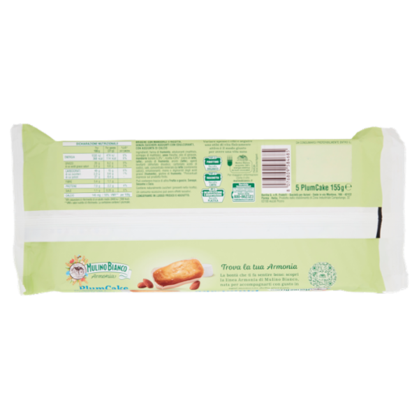 Mulino Bianco Armonia PlumCake Ricotta e Mandorle 5 pezzi 155 g