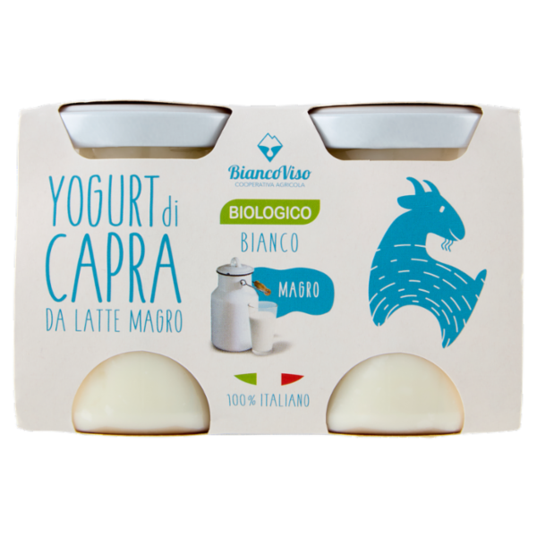 BiancoViso Yogurt di Capra Biologico Bianco Magro 2 x 125 g
