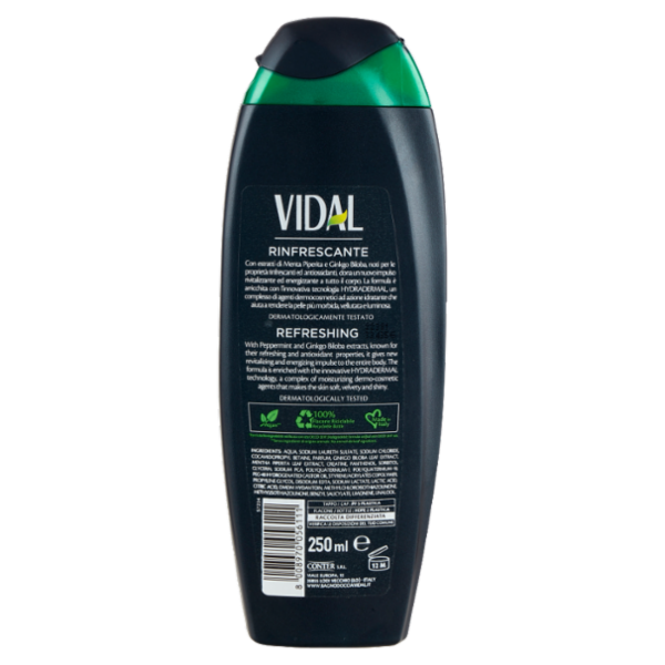 Vidal Peppermint & Ginkgo Doccia Shampoo Menta e Ginkgo Biloba 250 ml