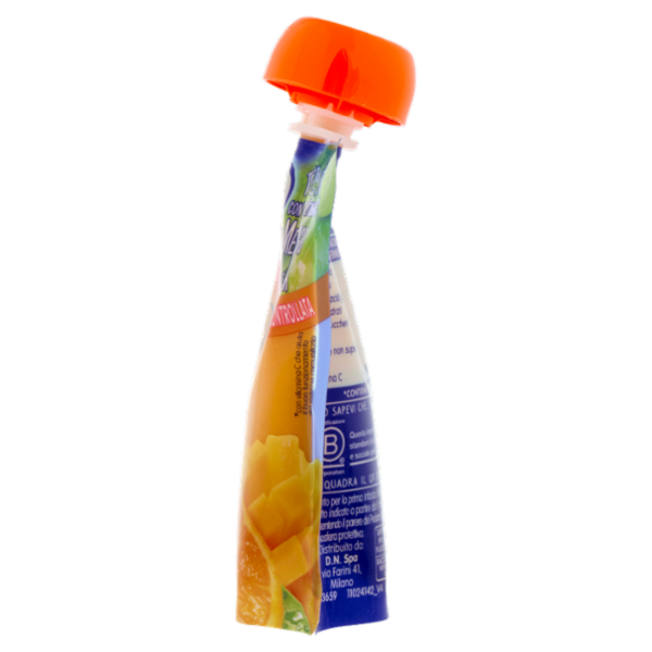 MELLIN Merenda di Frutta 100% con Carota, Arancia e Mango, a partire dal 6° mese, Pouch 90 g