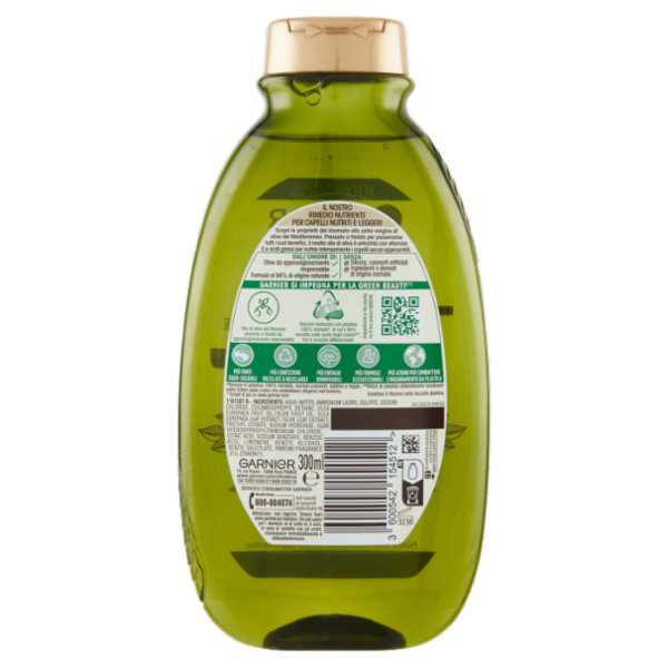 Garnier Ultra Dolce Shampoo Oliva Mitica, per Capelli Inariditi e Sensibilizzati, 300 ml