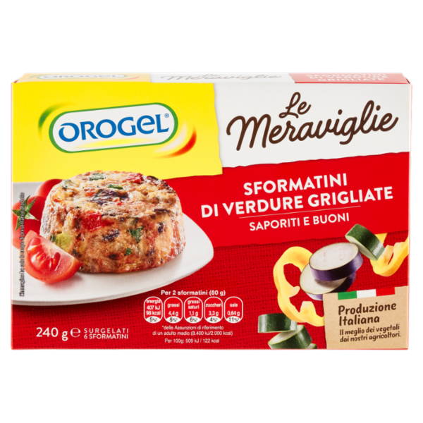Orogel le Meraviglie 6 Sformatini di Verdure Grigliate Surgelati 240 g