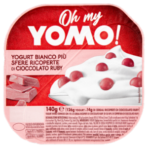 Oh My Yomo! Yogurt Bianco Più Sfere Ricoperte Di Cioccolato Ruby 140 g