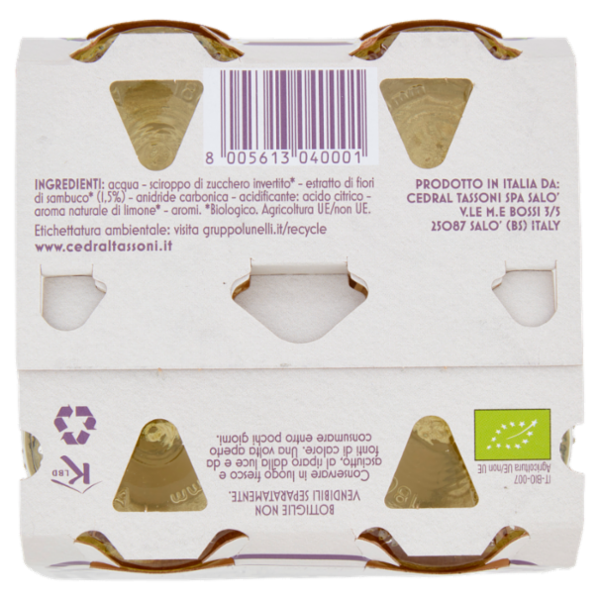 Tassoni Sambuco Bio 4 x 180 ml