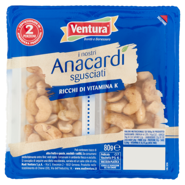 Ventura i nostri Anacardi sgusciati 80 g