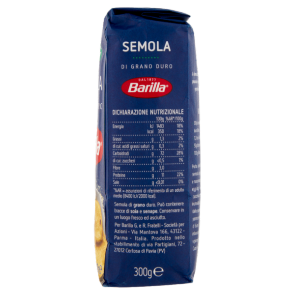Barilla Semola Grano Duro Semolino Ideale per Gnocchi alla Romana e Minestre 300g