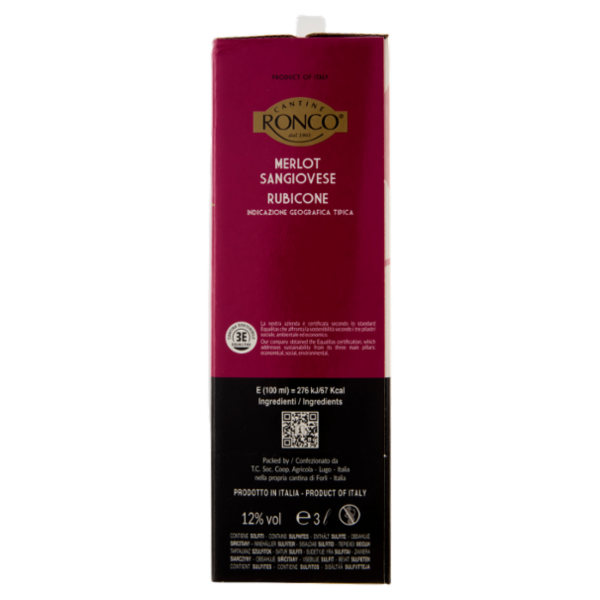 Cantine Ronco Merlot Sangiovese Rubicone IGT 3 l