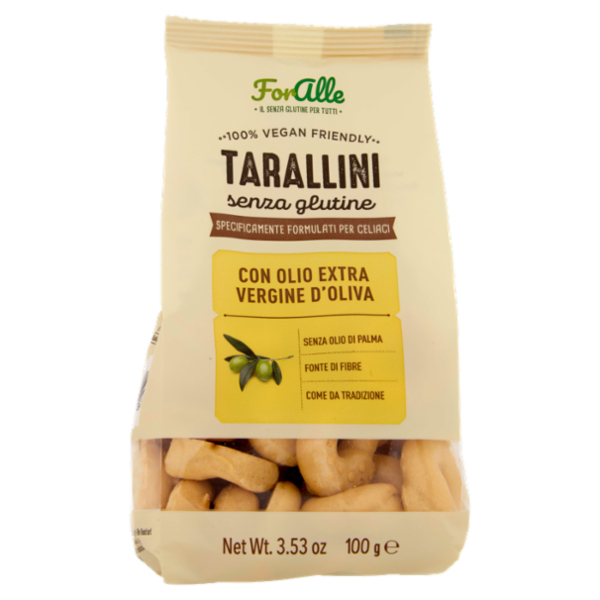 ForAlle Tarallini senza glutine con Olio Extra Vergine d'Oliva 100 g