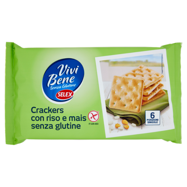 Selex Vivi Bene Crackers con Riso e Mais Senza Glutine 6 porzioni 200 g