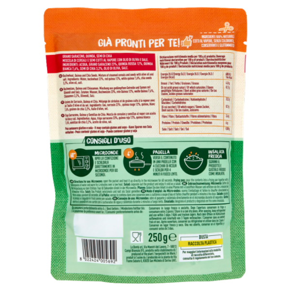 Nuova Terra Già Pronti per Te! Grano Saraceno, Quinoa, Semi di Chia 250 g