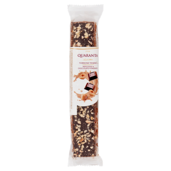 Quaranta Torrone Tenero Nocciole e Cioccolato Fondente 100 g