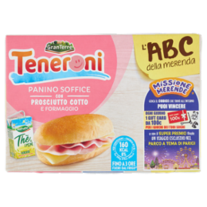 Teneroni L'ABC Della Merenda Panino Soffice Con Prosciutto Cotto e Formaggio