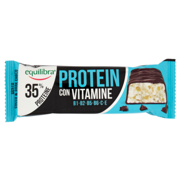 equilibra Protein con Vitamine 35% Proteine Gusto Cocco & Dark Choco 45 g