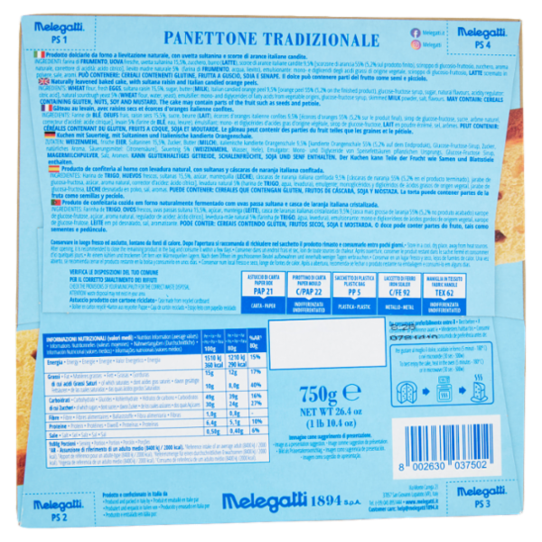 Melegatti 1894 Panettone Tradizionale 750 g