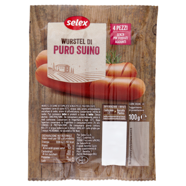 Selex 4 Wurstel di Puro Suino 100 g