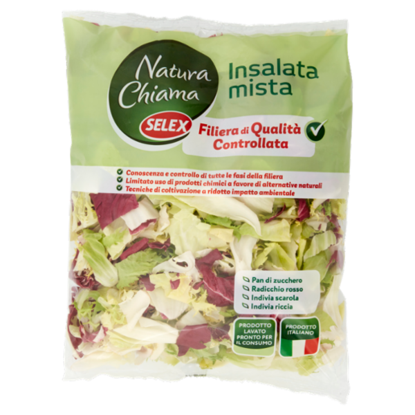 Selex Natura Chiama Insalata Mista Lavata e Pronta per il Consumo 350 g