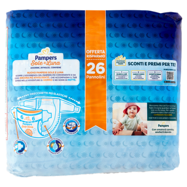 Pampers Sole e Luna XL 26 pz