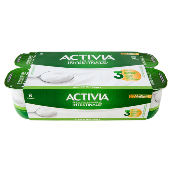 ACTIVIA Yogurt Bianco Naturale con Probiotico Bifidus, 8x125g