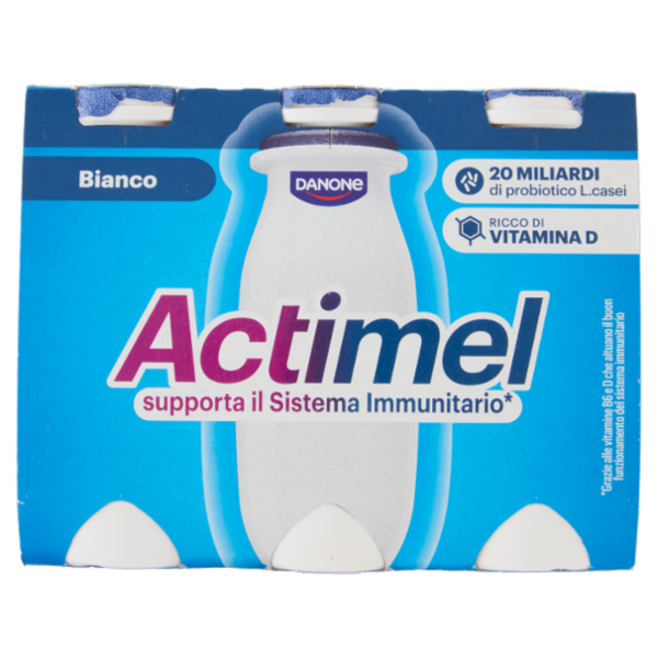 ACTIMEL, Yogurt da Bere con Vit B6 e D per il Sistema Immunitario, Bianco Naturale, 6X100G