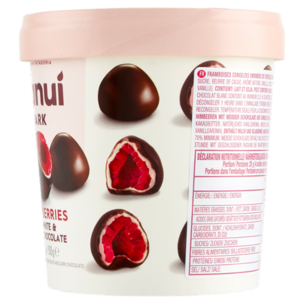 franuí Dark Raspberries in White & Dark Chocolate 150 g