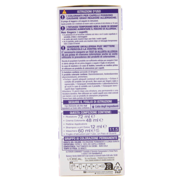 L'Oréal Paris Excellence Cool Creme Colorazione Triplo Trattamento Castano Chiaro Ultra Freddo 5.11