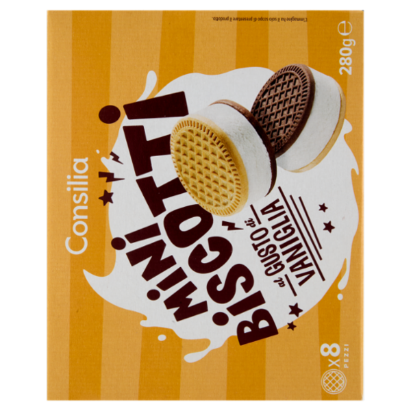 Consilia 8 Minibiscotti Ripieni di Gelato Vaniglia 280 g