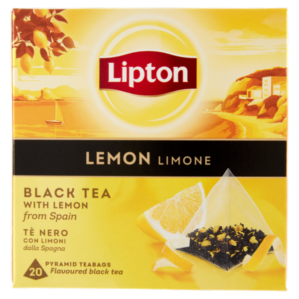 Lipton Limone Tè Nero con Limoni 20 Pyramid Teabags 34 g