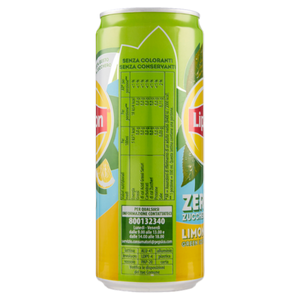 Lipton Limone Green Ice Tea Zero Zucchero 330 ml