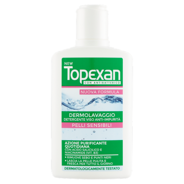 New Topexan con Antibatterico Dermolavaggio Detergente Viso Anti-Impurità Pelli Sensibili 150 ml