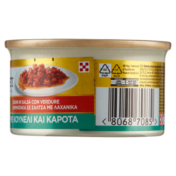 PURINA GOURMET Gold Dadini in Salsa con Verdure con Coniglio e Carote 85 g