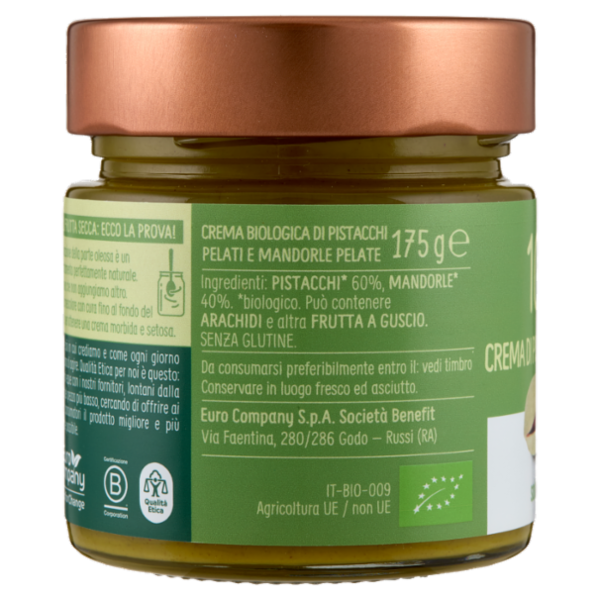Euro Company 100% Crema di Pistacchi e Mandorle Bio 175 g