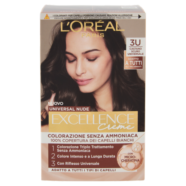 L'Oréal Paris Excellence Creme Colorazione Senza Ammoniaca 3U Castano Scuro Universale