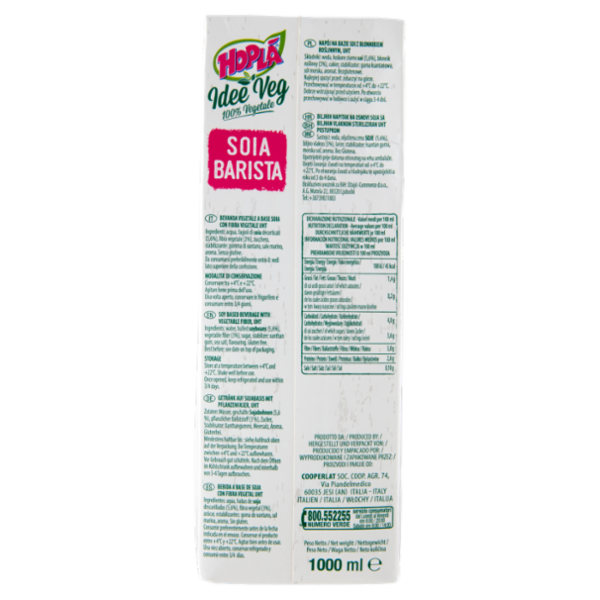 Hoplà Idee Veg Soia Barista 1000 ml