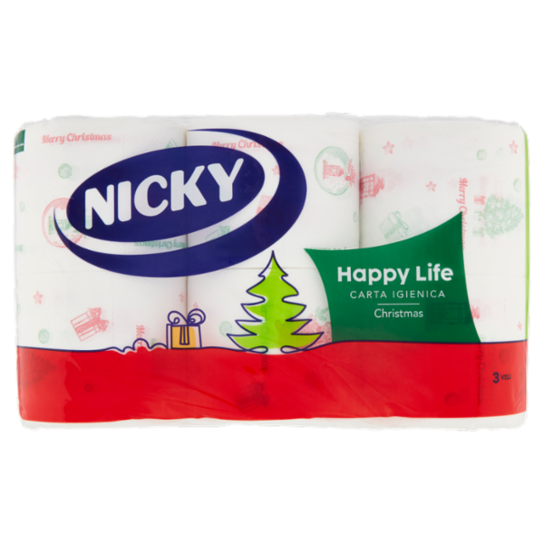 Nicky Happy Life Carta Igienica Christmas 6 pz