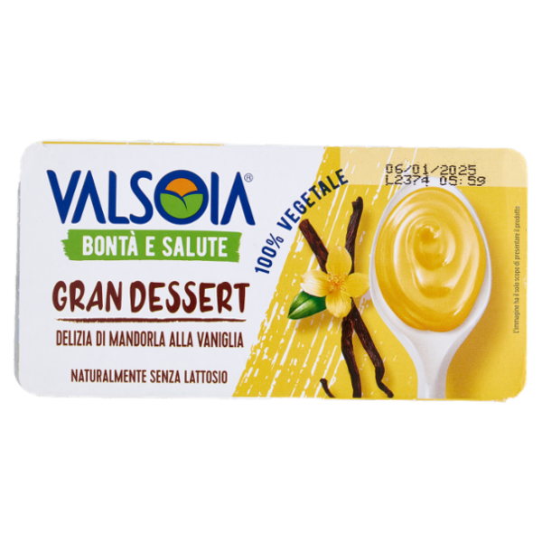Valsoia Bontà e Salute Gran Dessert Delizia di Mandorla alla Vaniglia 2 x 115 g