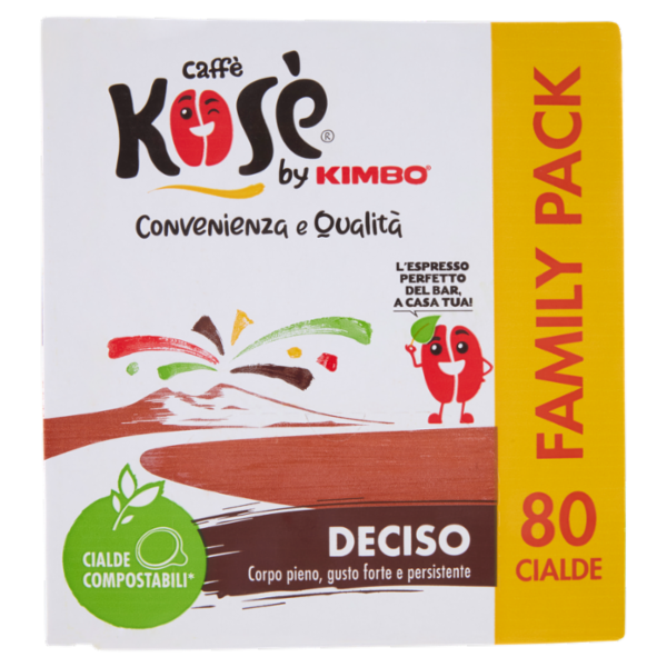 caffè Kosè Deciso Cialde Compostabili* 80 x 7,3 g