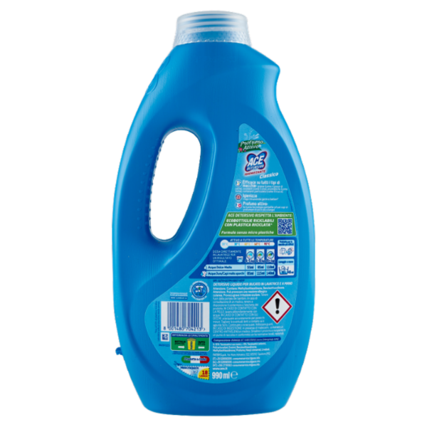 Ace Detersivo Igienizzante Classico Bianchi e Colorati 990 ml