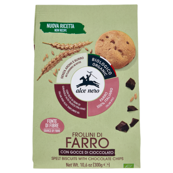 alce nero Frollini di Farro con Gocce di Cioccolato 300 g