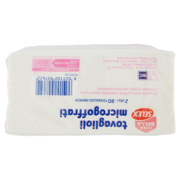 Selex Casa Bella Tovaglioli 2 Veli 38x38 cm Micro Goffrati Bianchi