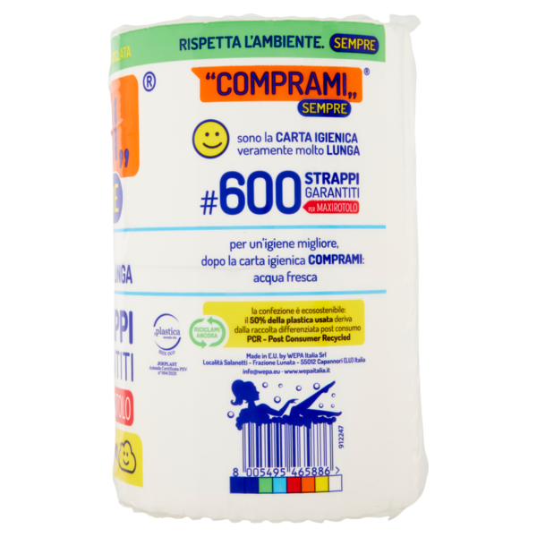 Comprami Sempre Carta Igienica #600 Strappi Maxirotoli 4 pz