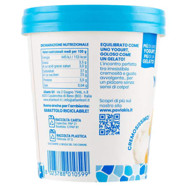 Pavlakis Gelato di Yogurt Greco Miele 320 g