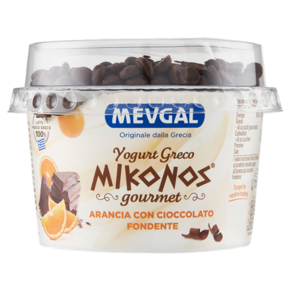 Mevgal Yogurt Greco Mikonos gourmet Arancia con Cioccolato Fondente 165 g