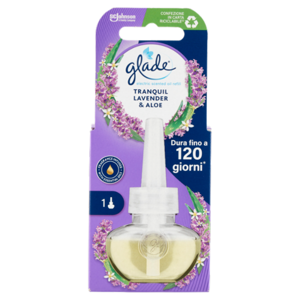 Glade® Liquido Elettrico Ricarica, Profumatore per ambienti, Fragranza Lavanda & Aloe 20ml