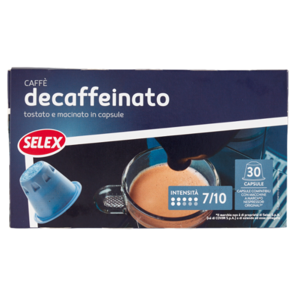 Selex Caffé in Capsule Decaffeinato Compatibili Nespresso 30 pezzi